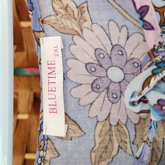 Temofon, Bohemian Teal, Blue, Brown, Floral  Fall, Spring Longsleeve Dress Sz XL - Picture 9 of 10